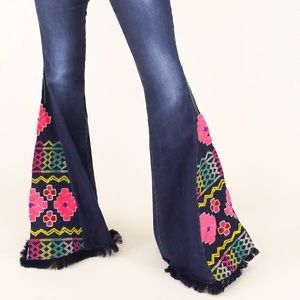 Judith March embroidered jeans